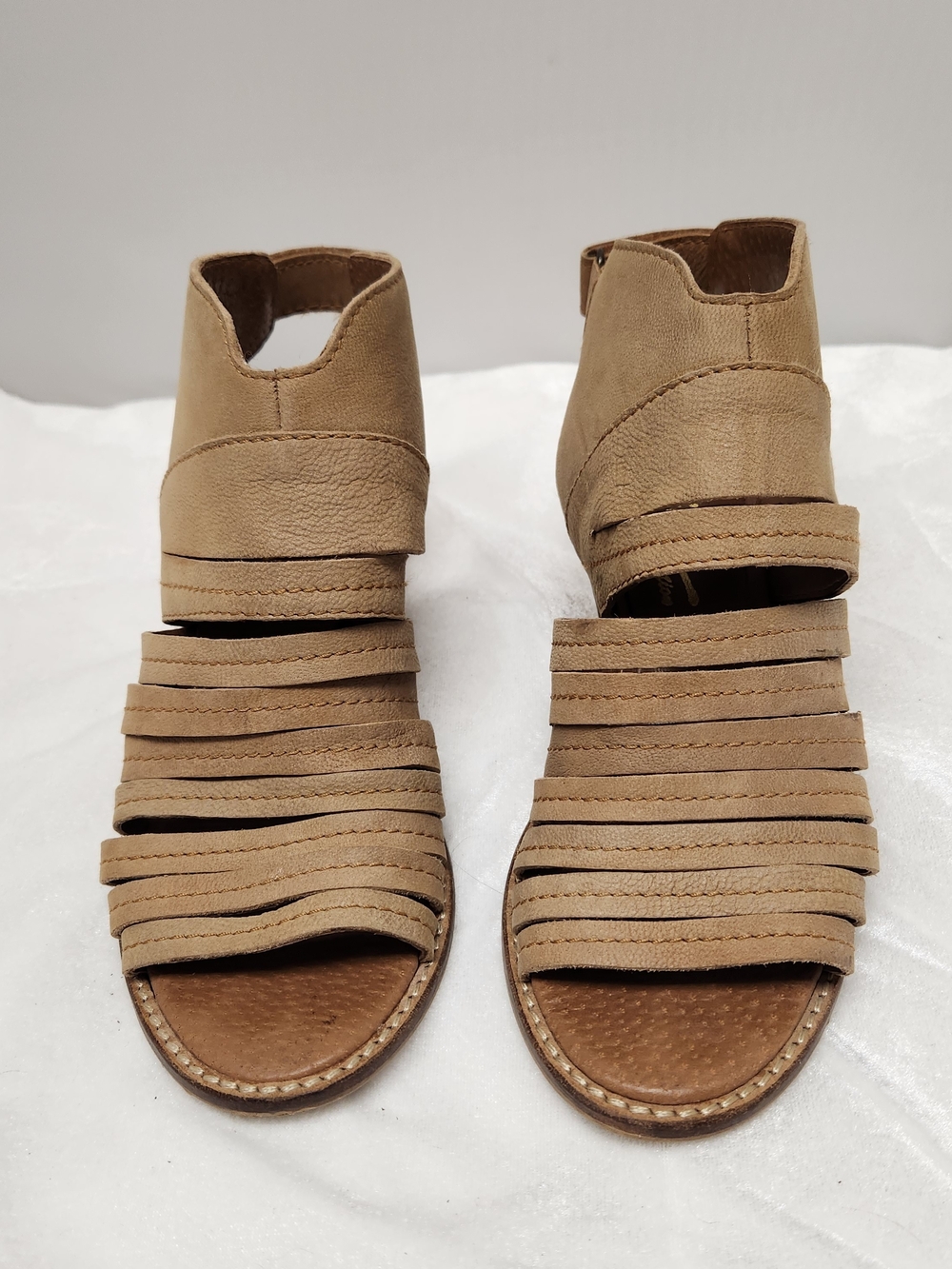 Sbicca Tan Multi-Strap Open Heel Sandals